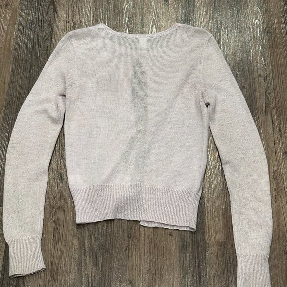 JCrew | Cardigan Sweater w/Clear Buttons | Lavender | Size M - Picture 6 of 10